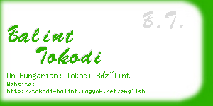 balint tokodi business card